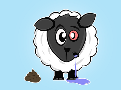 The Sheep Who Took A Poo adobe adorable animal cartoon creature cs6 cute drool durp eyes fecal feces illustration illustrator poo poop saliva saywhaat sheep spit turd wool