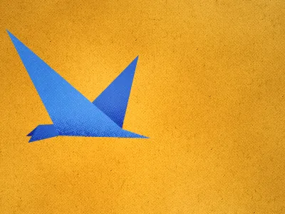 Burd bird blue bird flat half tone illustration texture yellow