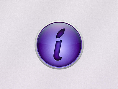 Dot over the «i» glass icon itunes macstyle purple vector