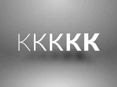 K black and white font gradient sans serif typeface