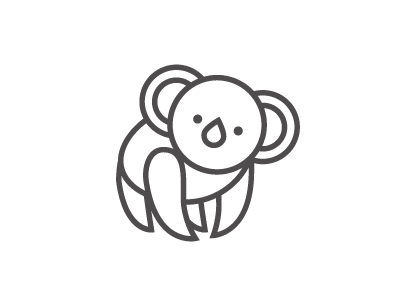 Koala animal bear cute icon koala line logo