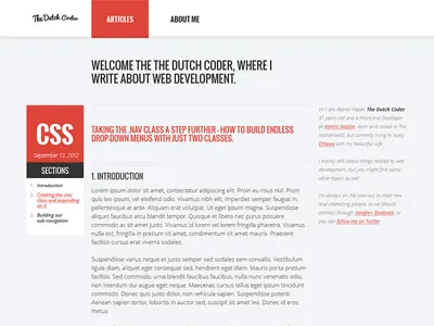 The Dutch Coder blog clean homepage site web design website