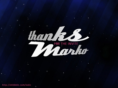 Thanks Marko invite iodic stars thanks