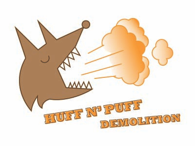 Huff n Puff - logo design illustration kids literary logo wolf