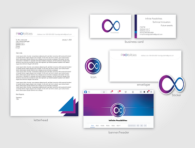 Infinite Possibilities - Brand & Logo branding graphic design logo mockup stationery