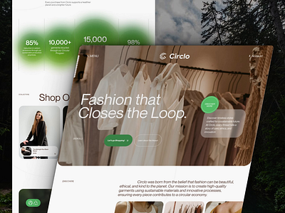 Circlo - Eco-friendly & Ethical clothing Website design fashion website landing page sustainable website ui uiux ux website website design