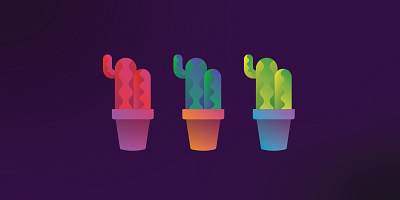 Funky Colourful Cactus cacti cactus colourful funky green icon illustration neon sticker