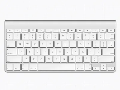 Apple Wireless keyboard (photo realistic) aluminum apple button buttons design keyboard photoshop psd realistic