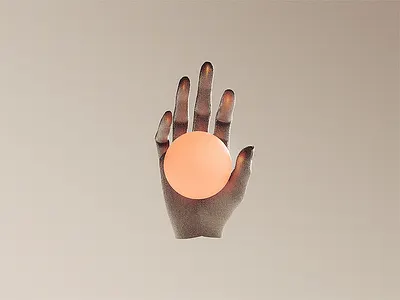 Hand abstract glow grasp orb