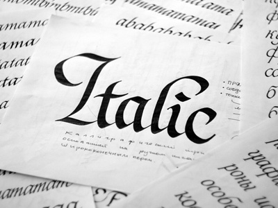 Italic calligraphy italic lettering script