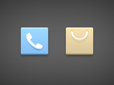 2icons bag dial icon market phone shopping ui