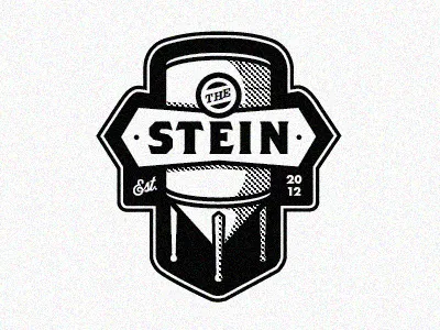 "The Stein" Logo 352 badge beer black brew brewery brothers futura group identity logo media typography white wisdom script