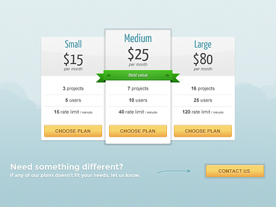 Pricing table best value button error featured plan price pricing project rate limit ribbon table user