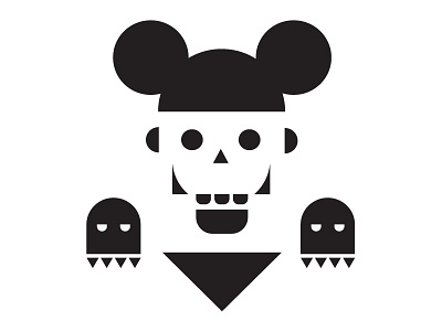 Mickey Mouse bad dark ghost halloween horror jaw mickey mouse scary simple skelet skeleton solid vector