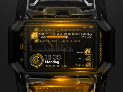 Augmented Bracelet bracelet clock deus deusex digital encide metal music player