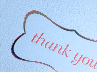 Thank You Card blind stamp branding card emboss foil stamp letterpress stationary thank you