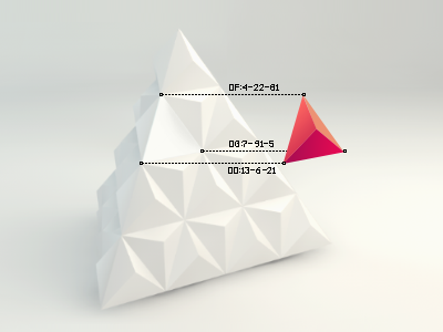 Erm... extraction of a tetrahedral cell. or something 3d branding chart infographic