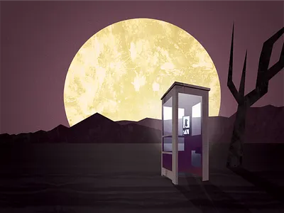 Lil' Somethin' Somethin' illustration moon phone booth