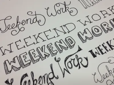 at my desk doodle type weekend