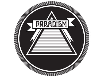 Paradigm banner black and white design pyramid triangle