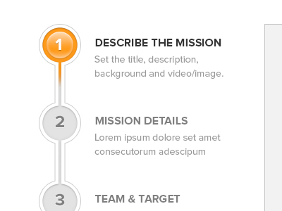 Form steps form gray orange process progress step steps