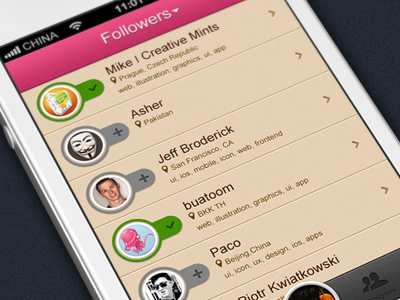 Dribbble Follow Ui attention cancel charhen china dribbble follow following ios iphone ui