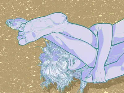 playing around colors drawing feet girl illustration line play purple scandalous whispy