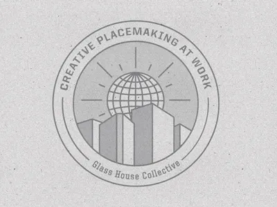 Creative Placemaking at Work badge circle grey icon texture