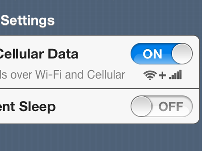 Cell Data On data ios settings wifi