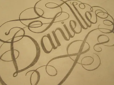 Danielle - on Paper danielle flourish graphite hand hand lettering letter my name lettering ornate script swash typography
