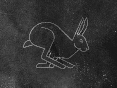 Hare black and white geometric hare illustration textured vector