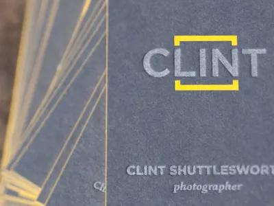 Clint Shuttlesworth Photography letterpress business card business card identity letterpress