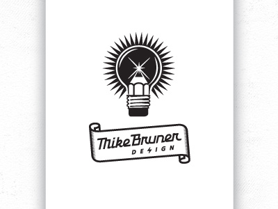 Mb Card bruner bwlightbulb card design ideas letterpress logo mike pencil