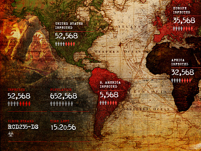 Concept site for World War Z - Zombie Apocalypse apocalypse infographic interactive interface map movies website world world war z zombie zombies