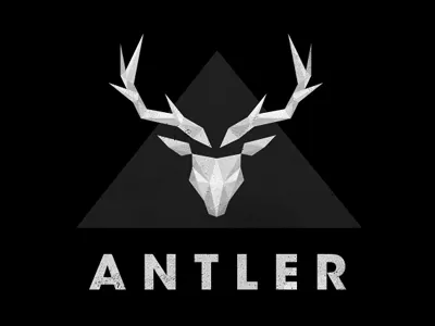 Antler Logo Variant abstract animal antler black brand circle curve cyan deer geometric geometry grid guide guideline horn keyline line logo mammal moose reindeer roe shape simple stag vector zoo