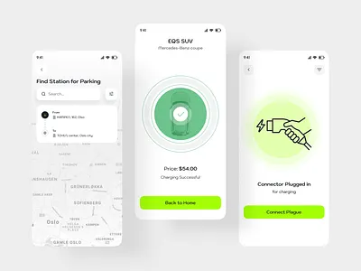 Car Parking and Charging Mobile App ai app ai car app ai car parking branding car app car charging app car parking app charging app dashboard landing page location tracker app map design mobile app mobile interface mobile screen parking app ui uiux website design websitesite