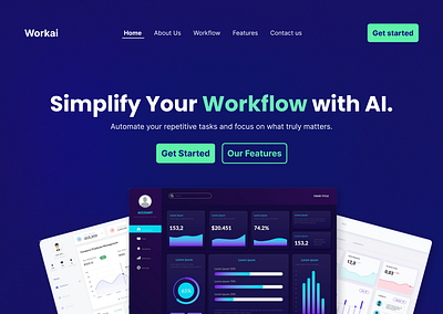 Workflow using AI website landing page color design figma green landing page minimal new trending ui ux visual website design workflow