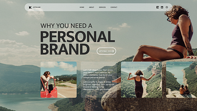 Personal Brand Landing Page Hero brand design brand idenity brand strategy branding creative design entrepreneur figma framer landing pages logo midjourney motion graphics small business startup ui ui design ux design ux research visual design web design