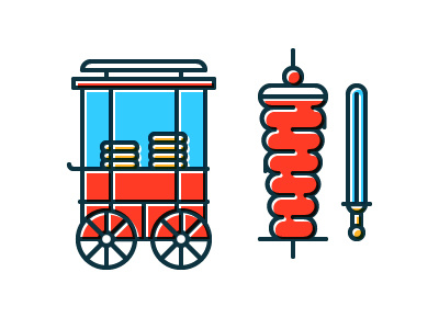 Simit Cart & Doner Kebab 34 bagel beyoglu cart doner gevrek icon illustration istanbul kebab simit sword symbolicistanbul symbolicities taksim turkey