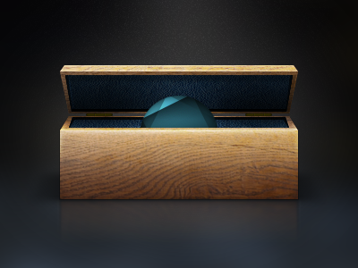 Gem in a Box box diamond gem icon jewel photoshop stone wood wooden box