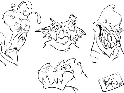 Creatures for shirts. comic creatures dinosaur eduardo extraterreste fish marciano monsters quesada rex suñer