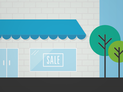 Retail Detail 6 building commerce department store design icon illustration infographic retail sale store trees window