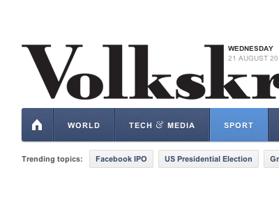 News navigation menu navigation news