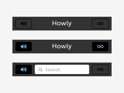 Top Nav app bar button buttons deselected icons infinity infinity icon interface ios nav navigation search search bar selected sound speaker speaker icon top nav ui ui design ux ux design