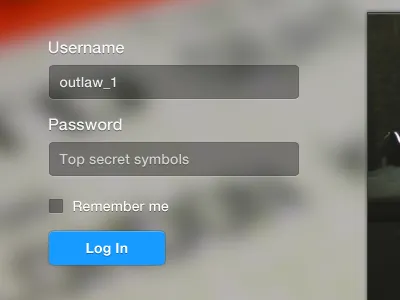 Log in form form login ui web