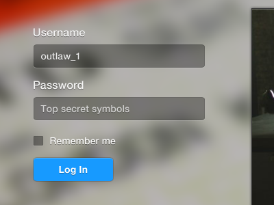 Log in form form login ui web