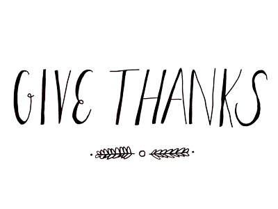 Thanksgiving Lettering black and white card design handdone naive papermate typography