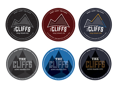 The Cliffs architecture branding color duotone form icon rockclimbing texture typography