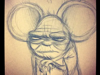 Yoda sketch disney star wars yoda