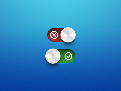 Toggles app knob metal metallic slide slider switch toggle ui web